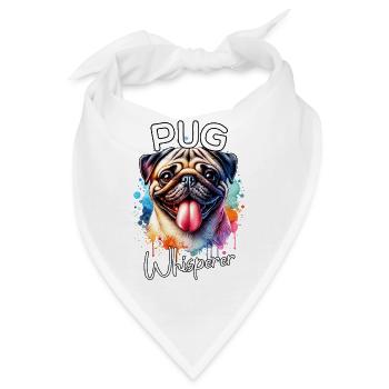Mops Flüsterer - Bandana - Weiß - Vorne