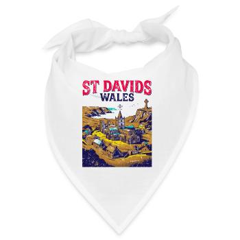 City St Davids Wales Historic Cathedral - Bandana - Weiß - Vorne