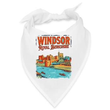 Retro Windsor Royal Berkshire Cityscape View - Bandana - Weiß - Vorne