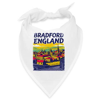 Retro Bradford England City Skyline Sept - Bandana - Weiß - Vorne