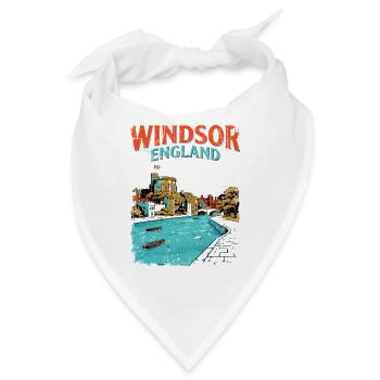 City Vintage Windsor England Castle Skyline and - Bandana - Weiß - Vorne