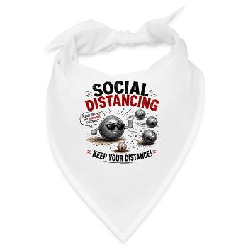  Social Distancing Please Respect My Throwing - Bandana - Weiß - Vorne