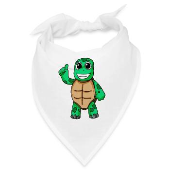 Schildkröte Motiv - Bandana - Weiß - Vorne