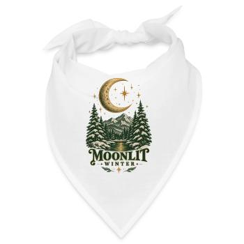 Mondbeschienener Winterwappen - Bandana - Weiß - Vorne