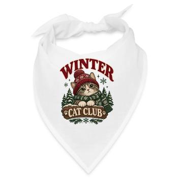 Winter Cat Club Gemütliche Katze - Bandana - Weiß - Vorne