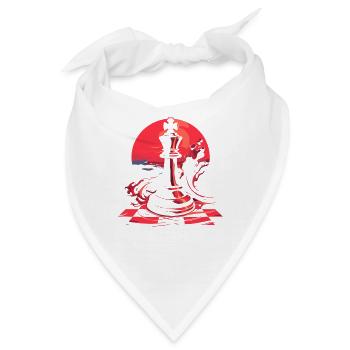 90er Schachfigur - Bandana - Weiß - Vorne