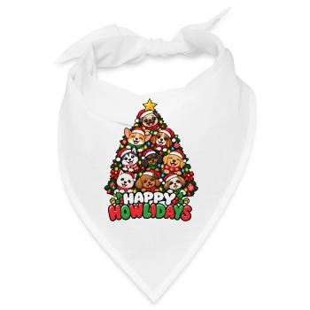Happy Howlidays Hundebaum - Bandana - Weiß - Vorne