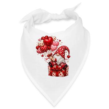 Wichtel Valentinstag Liebe Zwerg Geschenk Herzen - Bandana - Weiß - Vorne