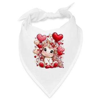Einhorn Valentinstag Geschenk Freundin Frau - Bandana - Weiß - Vorne