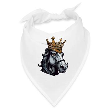 Pferd Kopf mit Krone - Bandana - Weiß - Vorne