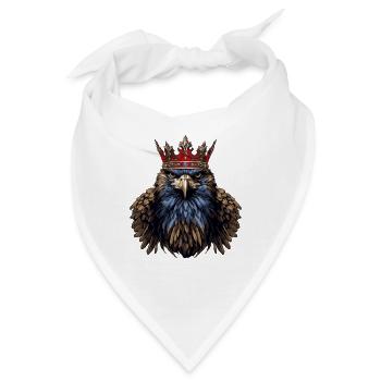 Adler Kopf mit Krone - Bandana - Weiß - Vorne