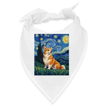 Corgi Sternennacht – lustiger walisischer Corgi-Hundeliebhaber - Bandana - Weiß - Vorne