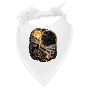 Golden Retriever Mondnacht Natur - Bandana - Weiß - Vorne