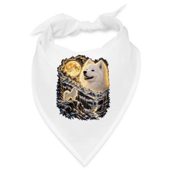 Labrador Hund Mondlicht Bergwelt - Bandana - Weiß - Vorne