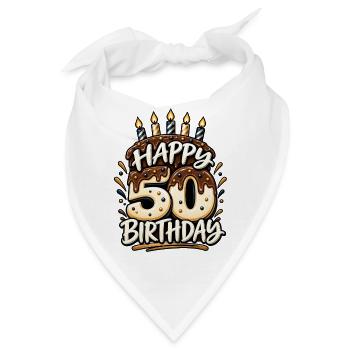 50. Geburtstag Happy 50 Birthday Runder Geburtstag - Bandana - Weiß - Vorne