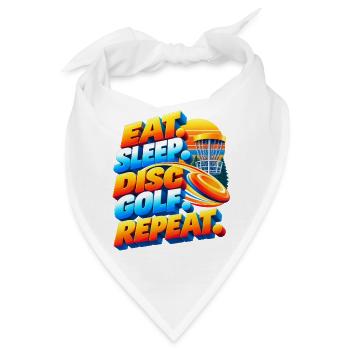 Eat. Sleep. Disc Golf. Repeat. - Bandana - Weiß - Vorne
