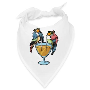 Papageien Cocktail Humor - Bandana - Weiß - Vorne