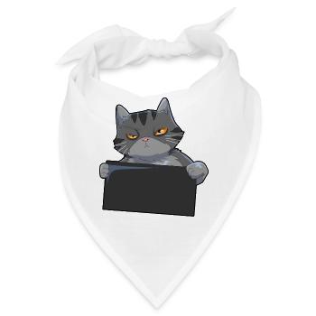 Katze Humor - Bandana - Weiß - Vorne