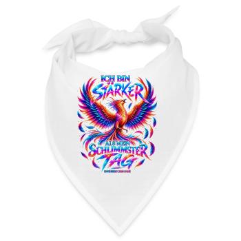  Ich bin stärker als mein schlimmster Tag- Phönix - Bandana - Weiß - Vorne