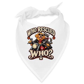 Wer hat wen auf dem Motorrad gerettet - Bandana - Weiß - Vorne