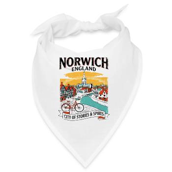 Retro Norwich England City Of Stories And Spires - Bandana - Weiß - Vorne