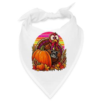 Thanksgiving Truthahn Schwangerschaftsankündigung - Bandana - Weiß - Vorne