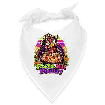 Thanksgiving-Truthahn mit Pizza-Cowboy-Spruch - Bandana - Weiß - Vorne