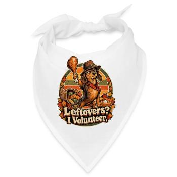 Thanksgiving Dackel meldet sich zu Resten - Bandana - Weiß - Vorne