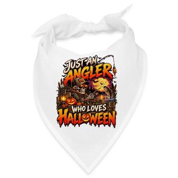 Nur ein Angler der Halloween mag - Bandana - Weiß - Vorne