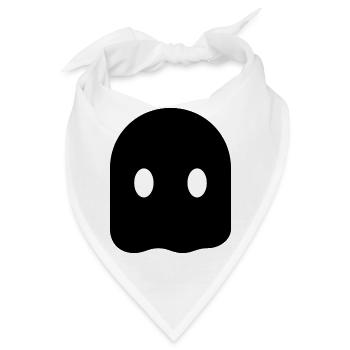 Minimal Ghost – Minimalistischer Geist Silhouette - Bandana - Weiß - Vorne
