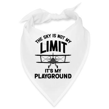 The Sky is not my Limit its my Playground Airplane - Bandana - Weiß - Vorne