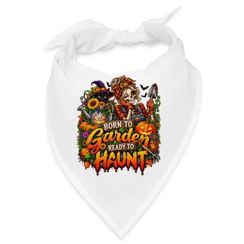 Geboren zum Gärtnern, bereit zu spuken - Bandana - Weiß - Vorne