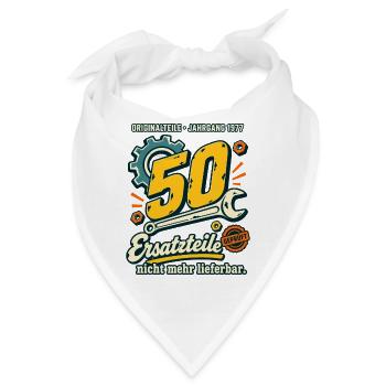 50 Jahrgang 1977 Ersatzteile - Bandana - Weiß - Vorne