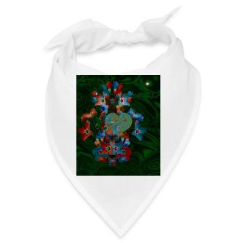Märchenhaftes Design mit Herz und Blüten  - Bandana - Weiß - Vorne
