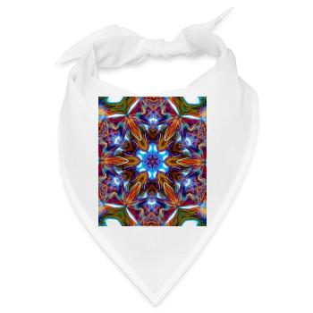 Bunter kaleidoskopische Mandala - Bandana - Weiß - Vorne