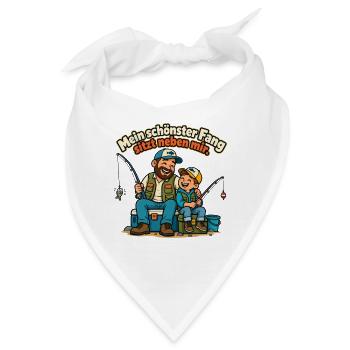 Angler Papa Angeln mit Kindern Familienangeln - Bandana - Weiß - Vorne