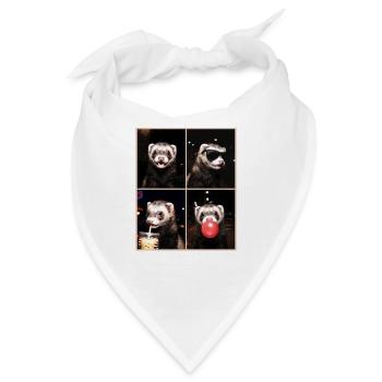 Ferret Frettchen - Bandana - Weiß - Vorne