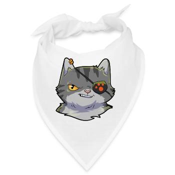 Katze Pirat - Bandana - Weiß - Vorne