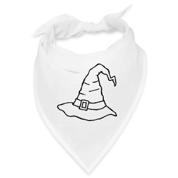 Krummer Hexenhut – Halloween-Kritzelzeichnung - Bandana - Weiß - Vorne