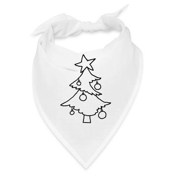 Weihnachtsbaum mit Stern – Kinderkritzelei - Bandana - Weiß - Vorne