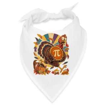 Thanksgiving-Truthahn mit Kürbis-Pi für Mathefans - Bandana - Weiß - Vorne