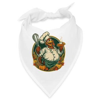 Thanksgiving-Truthahn mit Kürbiskuchen-Eskapade - Bandana - Weiß - Vorne