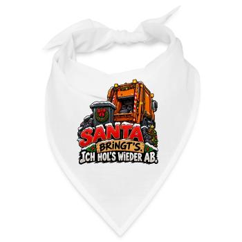 Müllmann Müllabfuhr lustiges Weihnachtsmotiv - Bandana - Weiß - Vorne