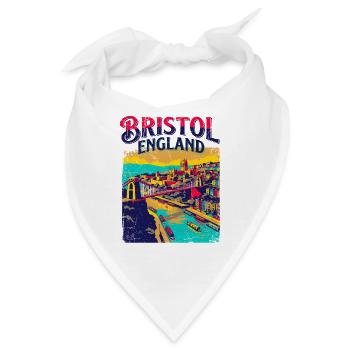 Retro Bristol England Cityscape Skyline Art - Bandana - Weiß - Vorne