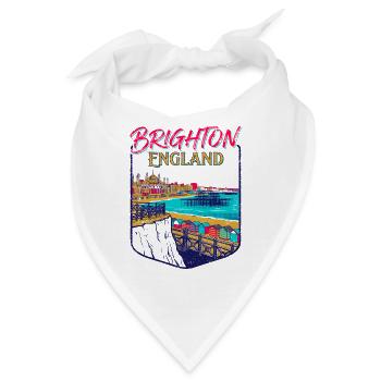 City Vintage Brighton England Coastal Skyline - Bandana - Weiß - Vorne