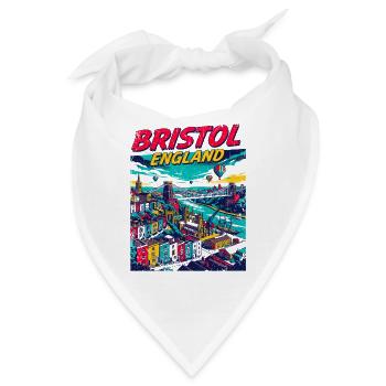 Retro Bristol England City Skyline Travel - Bandana - Weiß - Vorne