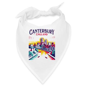 City Vintage Canterbury England Cathedral Skyline - Bandana - Weiß - Vorne