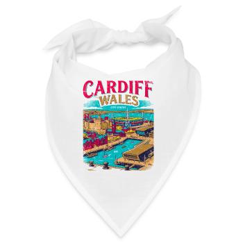 Cardiff Wales City Centre Bay Travel - Bandana - Weiß - Vorne