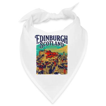 City Vintage Edinburgh Scotland Skyline - Bandana - Weiß - Vorne