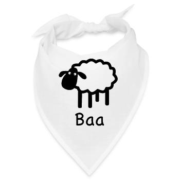 Niedliches Baa-Schaf | Pyrenäenlinien-Labor - Bandana - Weiß - Vorne